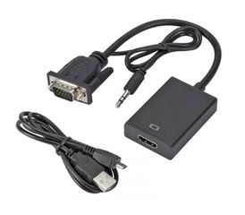 POWERTECH αντάπτορας VGA & 3.5mm σε HDMI PTH-078, μαύρος
