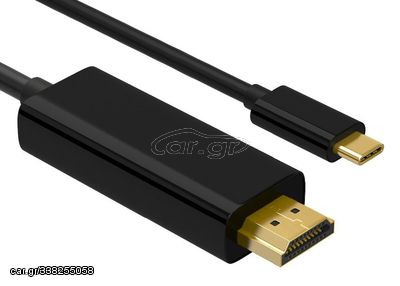 POWERTECH καλώδιο USB-C σε HDMI PTH-072, 4K/60Hz, 1m, μαύρο