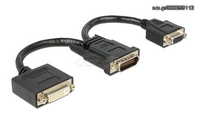 DELOCK αντάπτορας DMS-59 σε DVI + VGA 65555, 20cm, μαύρος