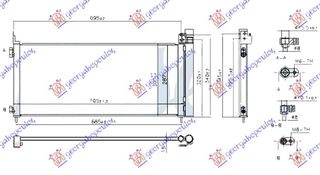 Ψυγείο A/C 2.5 HYBRID (NX300H) Βενζίνη (640x285x22) / LEXUS NX 17-22 / 8846078030 - 1 Τεμ