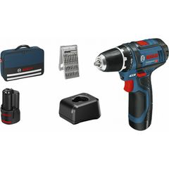 GSR 12V-15 Δραπανοκατσάβιδο Μπαταρίας 12V (2x2.0Ah) - ΜΕ ΜΠΑΤΑΡΙΑ & ΦΟΡΤΙΣΤΗ - BOSCH (#060186810H)