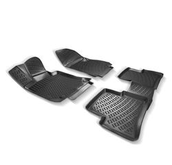 Πατάκια Σκαφάκια 3D Από Λάστιχο TPE Για Peugeot 207 2006-2014 Μαύρο Rizline 4 Τεμάχια