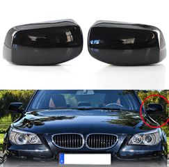 Καπάκια Καθρεφτών Για Bmw Σειρά 5 E60  E61 / Σειρά 6 E63  E64 2003-2010 Γυαλιστερό Μαύρο 2 Τεμάχια 51167078359 / 51167078360