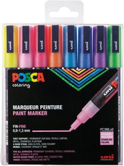 Posca - PC3M - Fine Tip Pen - Sparkling Colors, 8 pc / Toys
