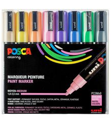 Posca - PC5M - Medium Tip Pen - Pastel colors, 8 pc / Toys