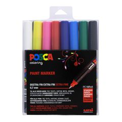 Posca - PC1MR - Extra Fine Tip Pen - Basic Colors, 8 pc / Toys