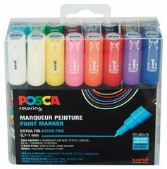 Posca - PC1MC - Extra Fine Tip Pen - Basic Colors, 16 pc / Toys