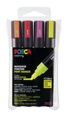 Posca - PC5M - Medium Tip Pen - Neon colors, 4 pc / Toys