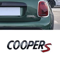 Αυτοκόλλητο Σήμα Χρωμίου Mini Cooper S R56 / R53 / R60 / F56  για Καπό Πίσω Μαύρο 18 x 3cm 1 Τεμάχιο