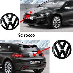 Σήμα Καπό 110mm & Πορτ Μπαγκάζ 90mm για VW Scirocco Χρώμα Μαυρό Γυαλιστερό 2 Τεμάχια / Carro Parts