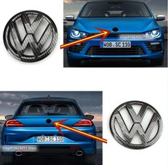 Σήμα Καπό 110mm & Πορτ Μπαγκάζ 90mm για VW Scirocco Χρώμα Carbon 2 Τεμάχια / Carro Parts