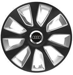 Τάσια Τροχών Αυτοκινήτου Versaco Stratos RC Μαύρο/Χρώμιο 14" με σήμα Audi 4 Τεμάχια