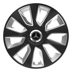 Τάσια Τροχών Αυτοκινήτου Versaco Stratos RC Μαύρο/Χρώμιο 14" με σήμα Mercedes 4 Τεμάχια