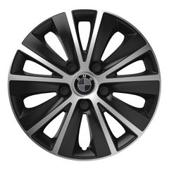 Τάσια Τροχών Αυτοκινήτου Versaco Rapide Μάυρο/Χρώμιο - Με Μαύρα Μπουλόνια - 13" με σήμα BMW Carbon 4 Τεμάχια