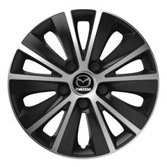 Τάσια Τροχών Αυτοκινήτου Versaco Rapide Μάυρο/Χρώμιο - Με Μαύρα Μπουλόνια - 13" με σήμα Mazda 4 Τεμάχια