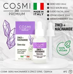 cosmi milano, σερουμ ψευδαργύρου και νιασιναμίδης 30 ml, made in italy