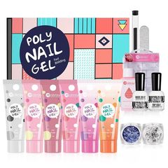ΣΕΤ Poly Gel Nail Kit Fast Building 6 Χρώματα