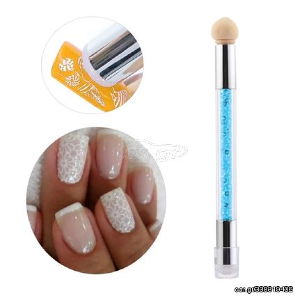 Πινέλο Nail Art για Ombre- Babyboomer, σχέδιο στα νύχια με stamper σιλικόνης