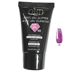 QBD ακρυλικο, gel για χτiσιμο μεταλλιζε, Uv/Led Diamond Glitter 15ml, 09
