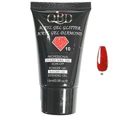 QBD ακρυλικο, gel για χτiσιμο μεταλλιζε, Uv/Led Diamond Glitter 15ml, 10