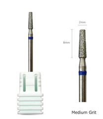 φρεζακι νυχιων διαμαντε κωνος 2 mm, εξάρτημα εργασίας 8 mm,