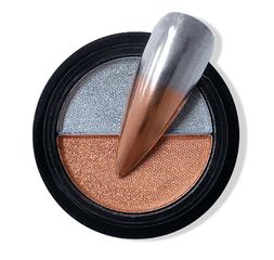 σκόνη καθρέφτη, γιά νύχια nail mirror χρώμα μπρονζε, ασημι