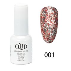 QBD Top diamont gel, No1, βερνικι glitter κοκκινο ασημι