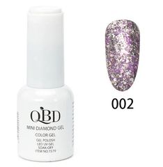 QBD Top diamont gel, No2, βερνικι glitter μωβ ασημι