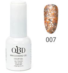 QBD Top diamont gel, No7, βερνικι glitter πορτοκαλι ασημι