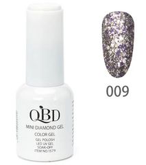 QBD Top diamont gel, No9, βερνικι glitter μελιτζανι, ασημι
