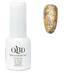 QBD Top diamont gel, No11, βερνικι glitter πορτοκαλοκιτρινο, ασημι
