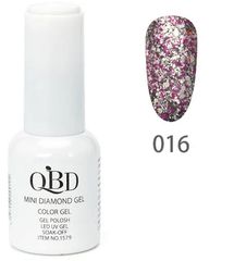 QBD Top diamont gel, No16, βερνικι glitter φουξ, ασημι