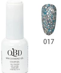 QBD Top diamont gel, No17, βερνικι glitter σιελ ασημι