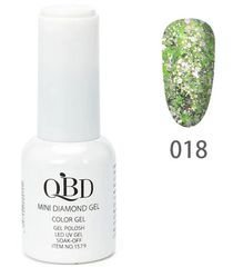 QBD Top diamont gel, No18, βερνικι glitter λαχανι, ασημι