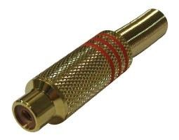 CONNECTOR RCA ΘΗΛΥΚΟ ΜΕ ΚΟΚΚΙΝΕΣ ΓΡΑΜΜΕΣ TEFLON