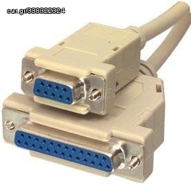 ZEROMODEM CABLE DB25 ΘΗΛ ΣΕ DB9 ΘΗΛ 1,8Μ