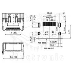 HDMI ΠΛΑΚΕΤΑΣ SMD ME PCB ΒΑΣΗ-thumb-2
