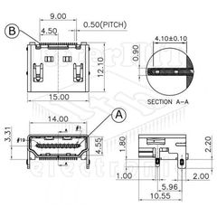 HDMI ΠΛΑΚΕΤΑΣ SMD ME PCB ΒΑΣΗ-thumb-3