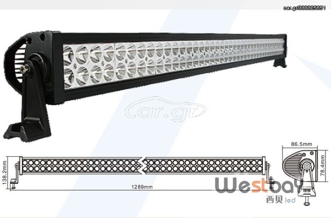 ΑΔΙΑΒΡΟΧΟΣ LED LIGHT BAR 300W 12 - 24 VDC 60/30° Combo Beam