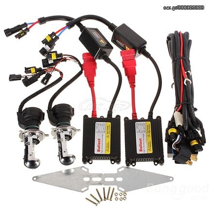 ΦΩΤΑ ΔΙΠΛΗ ΣΚΑΛΑ XENON KIT H4 BI, HID 6000K SLIM