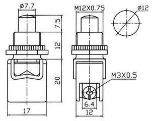 ΜΠΟΥΤΟΝ ΣΤΡΟΓΓΥΛΟ 12mm 2 ΕΠΑΦΩΝ PUSH ON-thumb-4