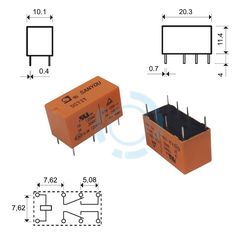 ΜΙΝΙ ΡΕΛΕ ΠΛΑΚΕΤΑΣ 12VDC 2 ΕΠΑΦΩΝ 2 ΘΕΣΕΩΝ 250V 1A