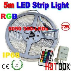 ΣΕΤ ΑΔΙΑΒΡΟΧΗ ΤΑΙΝΙΑ ΜΕ RGB LED 12V 14.W ΚΟΝΤΡΟΛ ΚΑΙ ΤΡΟΦΟΔΟΤΙΚΟ