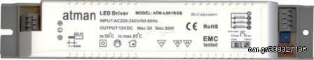 RGB LED CONTROLLER ΜΕ ΤΡΟΦΟΔΟΤΙΚΟ 12V 36W ΜΕ 4 ΠΡΟΓΡΑΜΜΑΤΑ