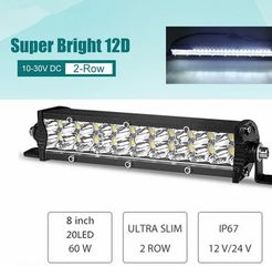 SLIM ΠΡΟΒΟΛΕΑΣ LED LIGHT BAR 60W, ΔΥΟ ΣΕΙΡΩΝ