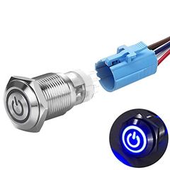 ΔΙΑΚΟΠΤΗΣ Φ16mm ΑΝΤΙΒΑΝΤΑΛΙΣΤΙΚΟΣ 12V LED, ΑΔΙΑΒΡΟΧΟΣ