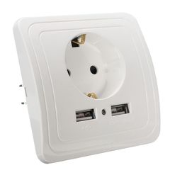 ΠΡΙΖΑ ΣΟΥΚΟΥ ME 2 USB ΘΥΡΕΣ ΛΕΥΚΗ 2100MA