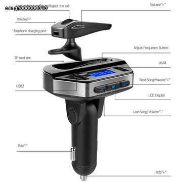 V6 Bluetooth Hands-Free Car Kit