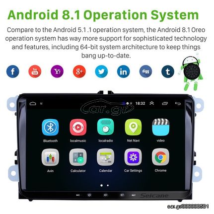 VW - 9`ANDROID GPS ΑΥΤΟΚΙΝΗΤΟΥ 2DIN MULTIMEDIA