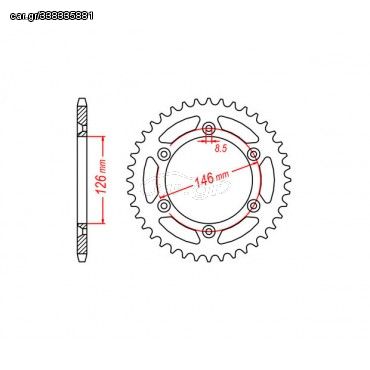 ΓΡΑΝΑΖΙΑ ΤΡΟΧΟΥ RK A4426-Z50 ΑΥΤΟΚ ΑΛΟΥΜ. (JTRA808) RM250'04-08,RMZ450'08-12 - 502-00-0808503